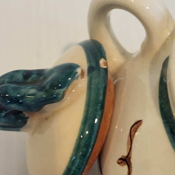 Vintage STANGL Pottery Mid Century Modern SUGAR BOWL Lid Garden Flower Trenton - Picture 13 of 13